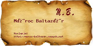 Móroc Baltazár névjegykártya